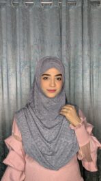 Malaysian Chicken ambrodary Strech Fabrics Ready Hijab-Ash