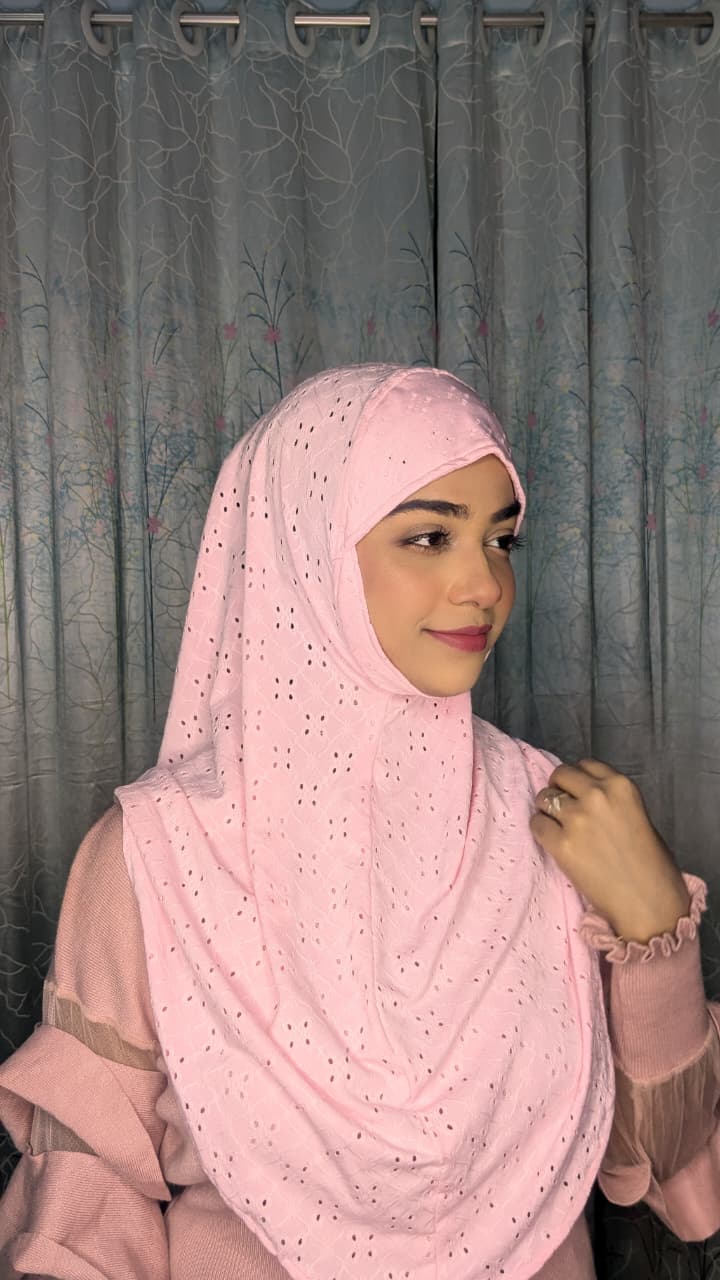 WhatsApp Image 2026-02-08 at 12.37.19 PM Malaysian Chicken ambrodary Strech Fabrics Ready Hijab-Pink - Image 1