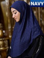 Malaysian Chicken ambrodary Strech Fabrics Ready Hijab-Navy